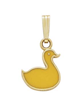 
14k Yellow Gold Enamel Yellow Duck Pendant
