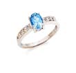 
14k White Blue Topaz and Diamond Ring

