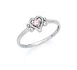 
14k White 3mm Pink Tourmaline Heart Ring
