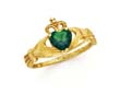 
14k Heart Emerald-Green Birthstone Cladda
