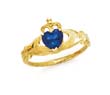 
14k Heart Sapphire-Blue Birthstone Cladda

