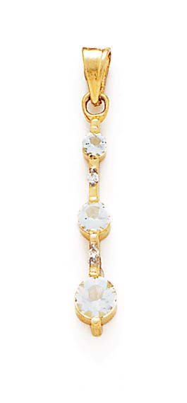 
14k Yellow Gold Aquamarine and Diamond Pendant
