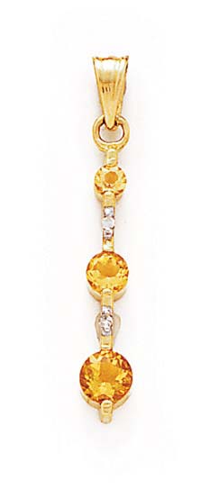 
14k Yellow Gold Citrine and Diamond Pendant
