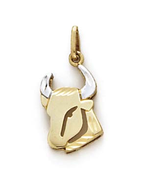 
14k Two-Tone Gold Taurus Zodiac Pendant
