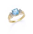 
14k Diamond Blue Topaz Ring
