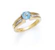 
14k Diamond 6mm Blue Topaz Ring
