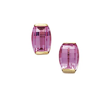 
14k Created Pink Sapphire Earrings
