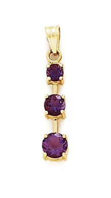 
14k Yellow Gold Stacked Amethyst Drop Pendant
