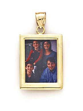 
14k Yellow Gold Square Picture Frame Pendant
