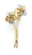 
14k Two-Tone Two Flowers Pin
