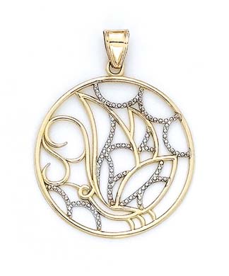 
14k Two-Tone Gold Butterfly Medallion Pendant
