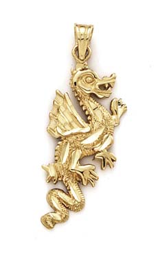 
14k Yellow Gold Dragon Pendant

