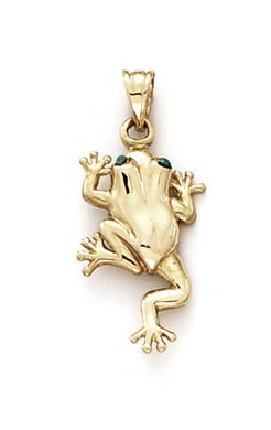 
14k Yellow Gold Small Frog Pendant

