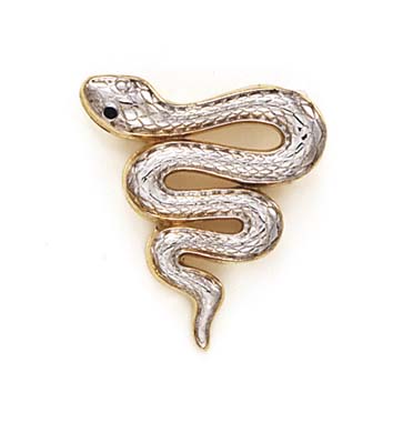 
14k Two-Tone Gold Rhodium Snake Pendant
