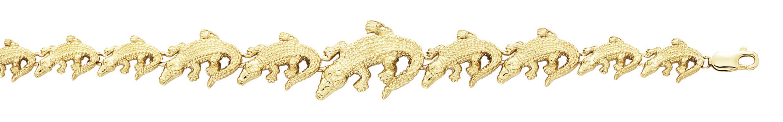 
14k Yellow Gold Alligator Bracelet - 7.25 Inch
