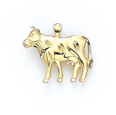 
14k Yellow Gold Polished Cow Pendant
