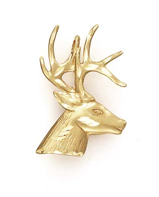 
14k Yellow Gold Deer Head Profile Pendant

