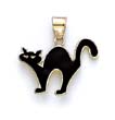 
14k Black Enamel Cat Pendant
