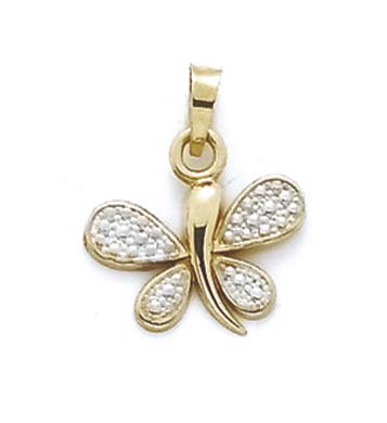 
14k Two-Tone Gold Butterfly Pendant

