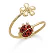 
14k Enamel Ladybug Flower Toe Ring

