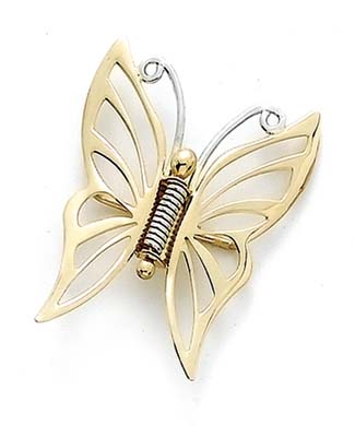 
14k Two-Tone Gold Butterfly Pin

