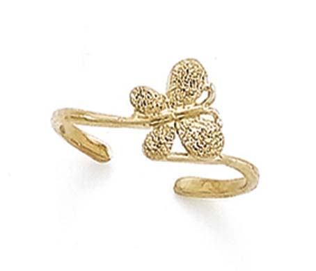 
14k Yellow Gold Laser Butterfly Toe Ring
