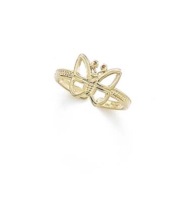 
14k Yellow Gold Outline Butterfly Toe Ring
