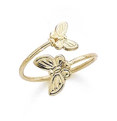 
14k Yellow Gold Bypass Butterfly Toe Ring

