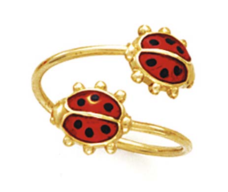 
14k Yellow Gold Double Ladybug Toe Ring
