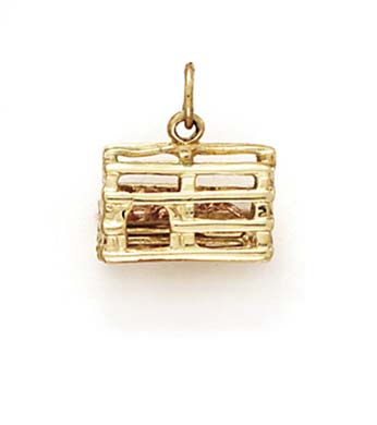 
14k Yellow Gold Lobster Trap Lobster Pendant

