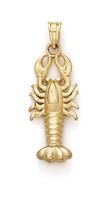 
14k Yellow Gold Lobster Pendant
