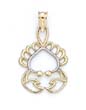 
14k Two-Tone Crab Outline Pendant
