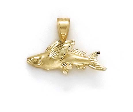 
14k Yellow Gold Flying Fish Pendant

