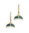 
14k Dark Blue Opal Whale Tail Earrings
