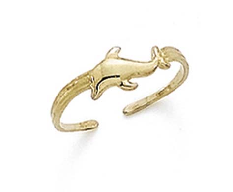 
14k Yellow Gold Single Dolphin Toe Ring
