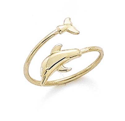 
14k Yellow Gold Dolphin Toe Ring

