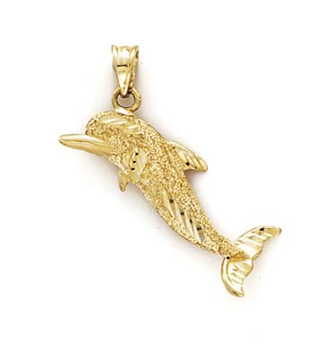 
14k Yellow Gold Dolphin Pendant
