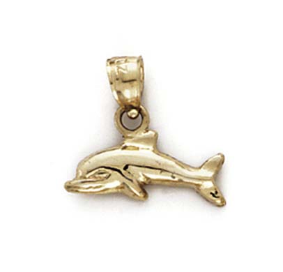 
14k Yellow Gold Small Dolphin Pendant
