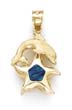
14k Dolphin Star Opal Pendant
