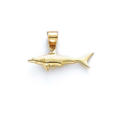 
14k Yellow Gold Polished Shark Pendant
