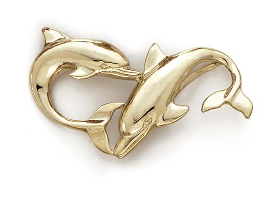 
14k Yellow Gold Double Dolphin Slide
