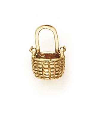 
14k Yellow Gold Tiny Children Basket Pendant
