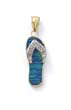 
14k Two-Tone Dark Blue Opal Flip-Flop Dia
