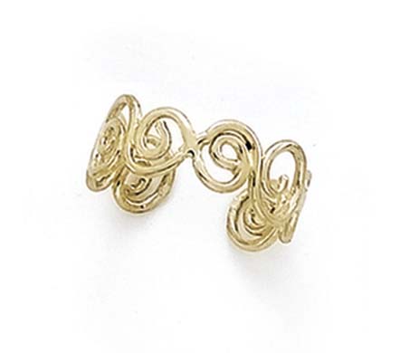 
14k Yellow Gold Polished Spirals Toe Ring
