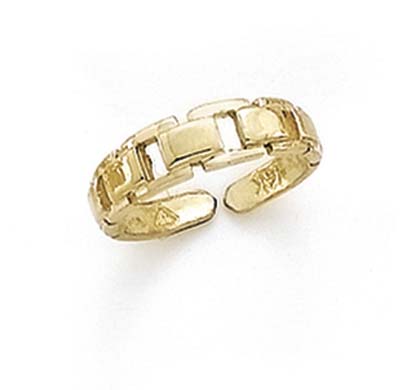 
14k Yellow Gold Linked Squares Toe Ring
