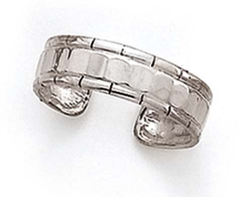 
14k White Gold Adjustable Faceted Toe Ring
