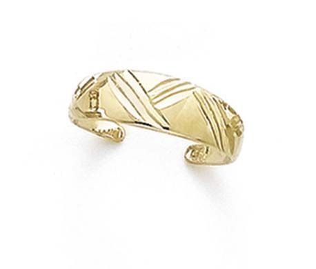 
14k Yellow Gold Domed Sparkle-Cut Xs Toe Ring
