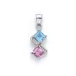 
Sterling Silver Blue Topz Created Pink Sa
