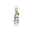 
Sterling Silver Peridot and Created Pink 
