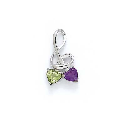 
Sterling Silver and Amethyst Peridot Pendant
